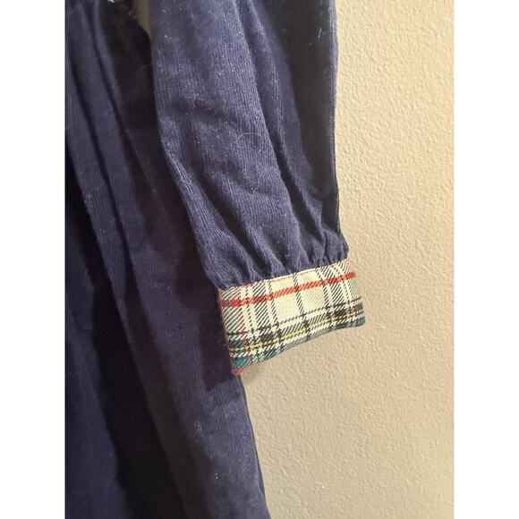 Heirlooms by Polly Flinders Blue Corduroy Smoked Apple School Dress Peter Pan 4 - Picture 5 of 8